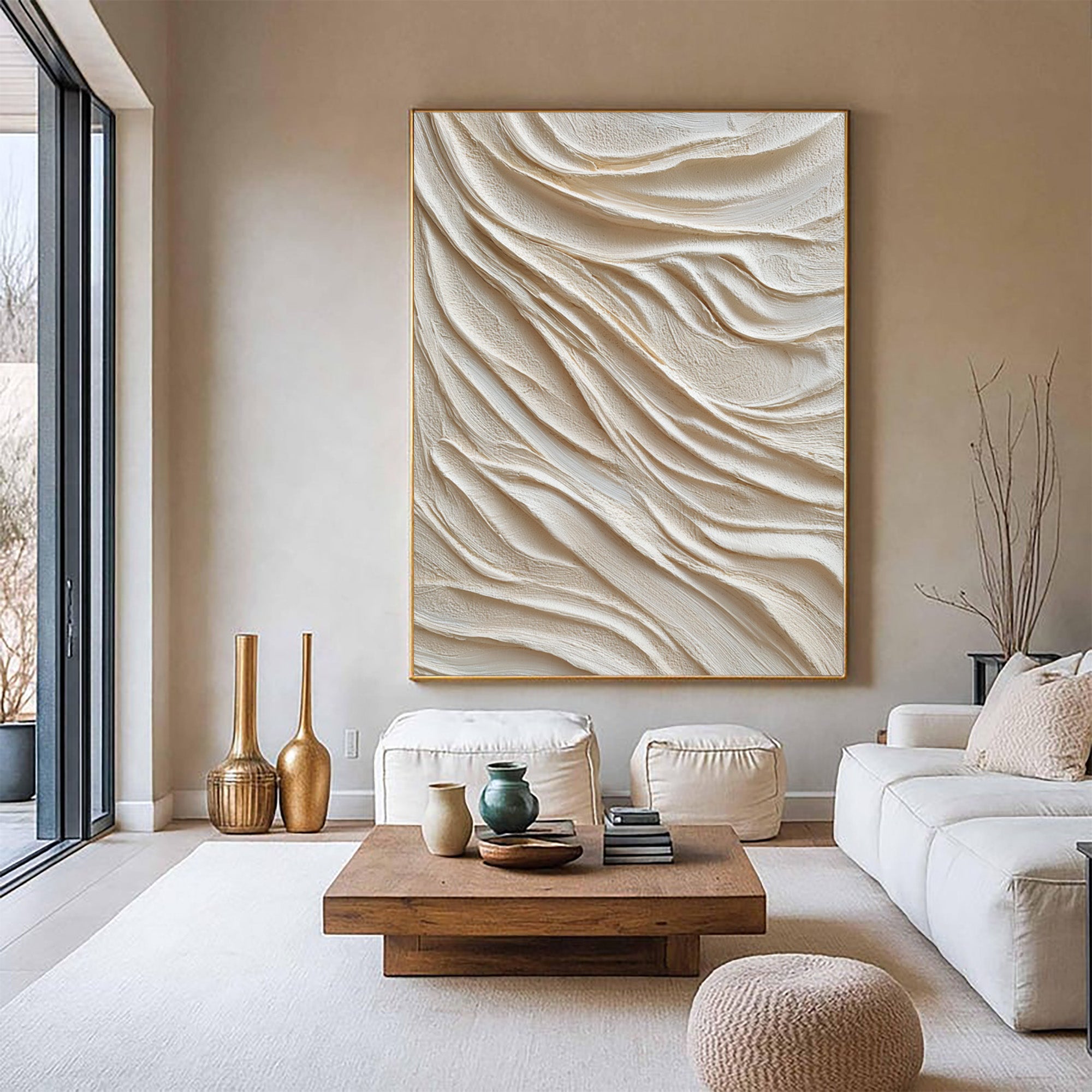 Beige Textured Art--#V004