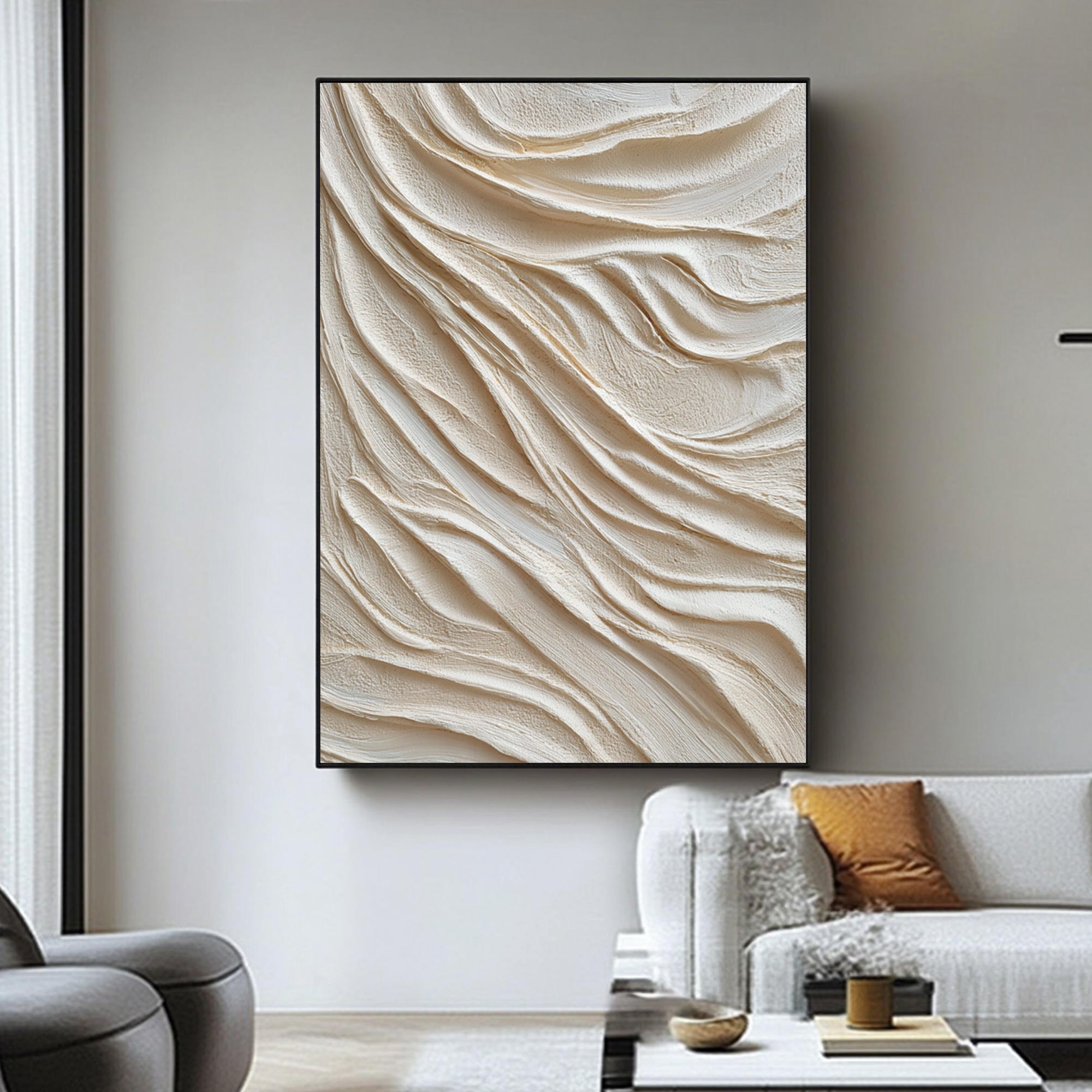 Beige Textured Art--#V004
