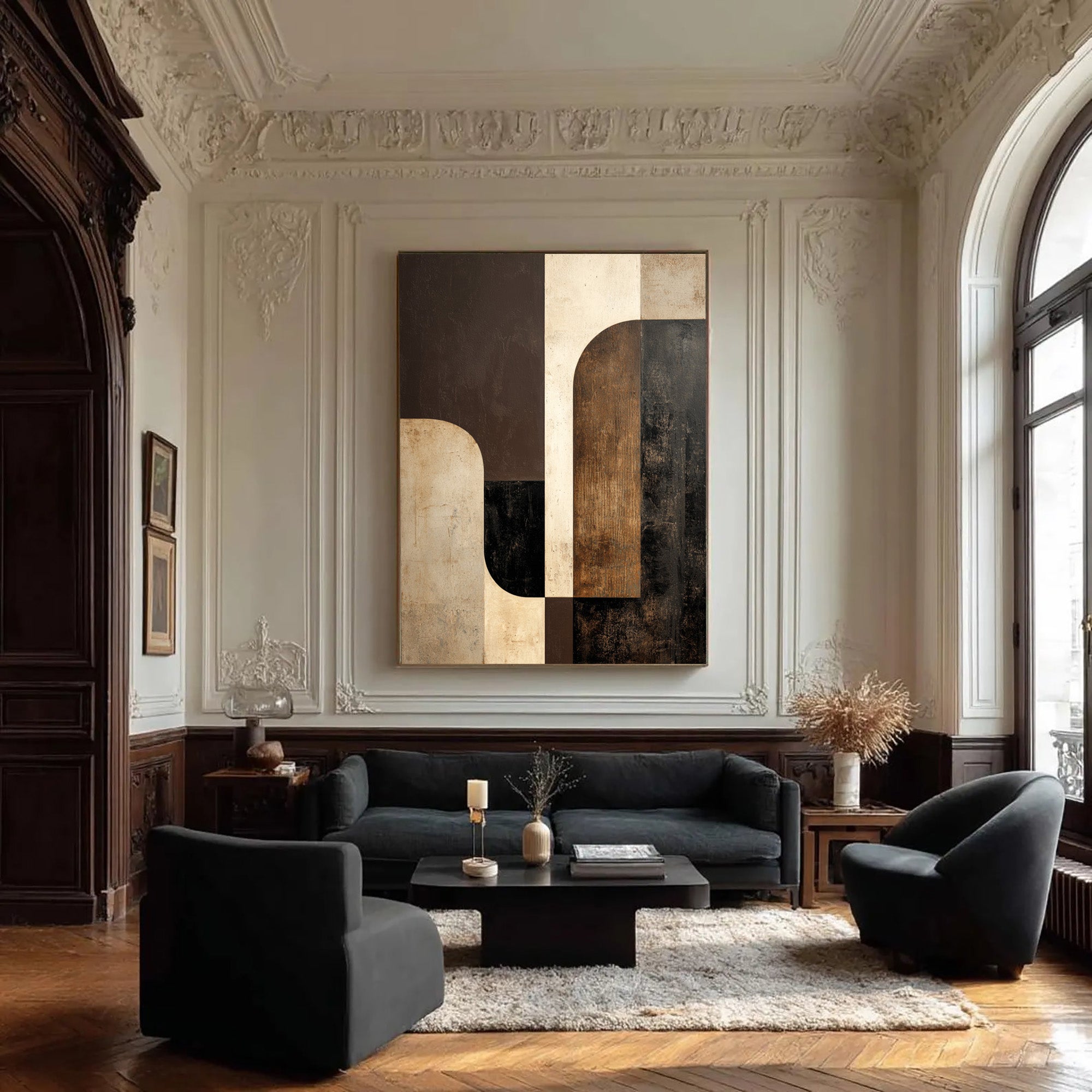 Brown Geometric Art-GP003