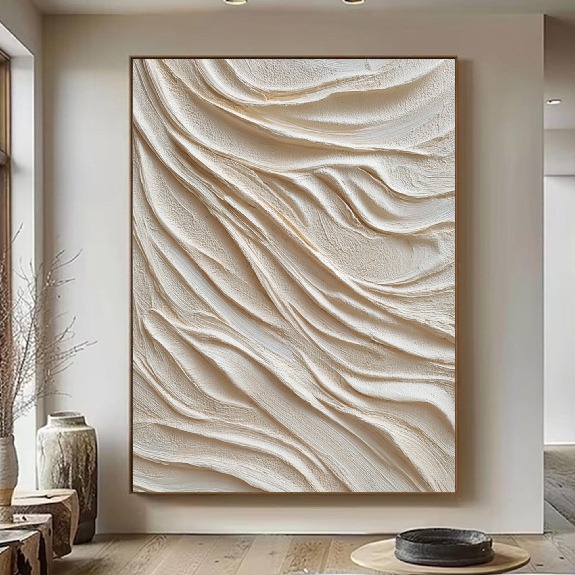 Beige Textured Art--#V004