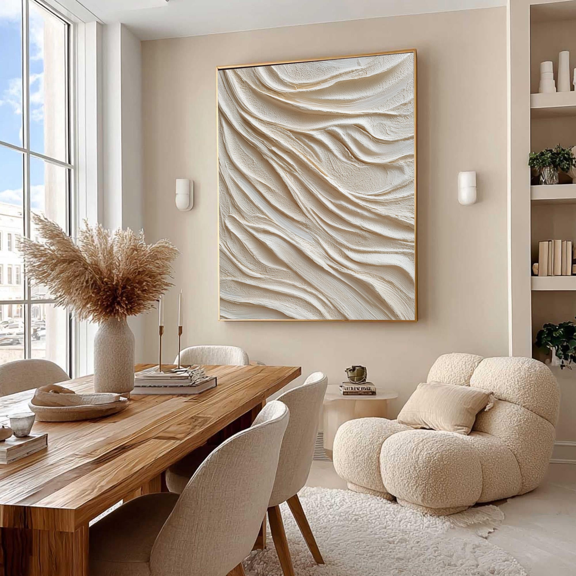 Beige Textured Art--#V004