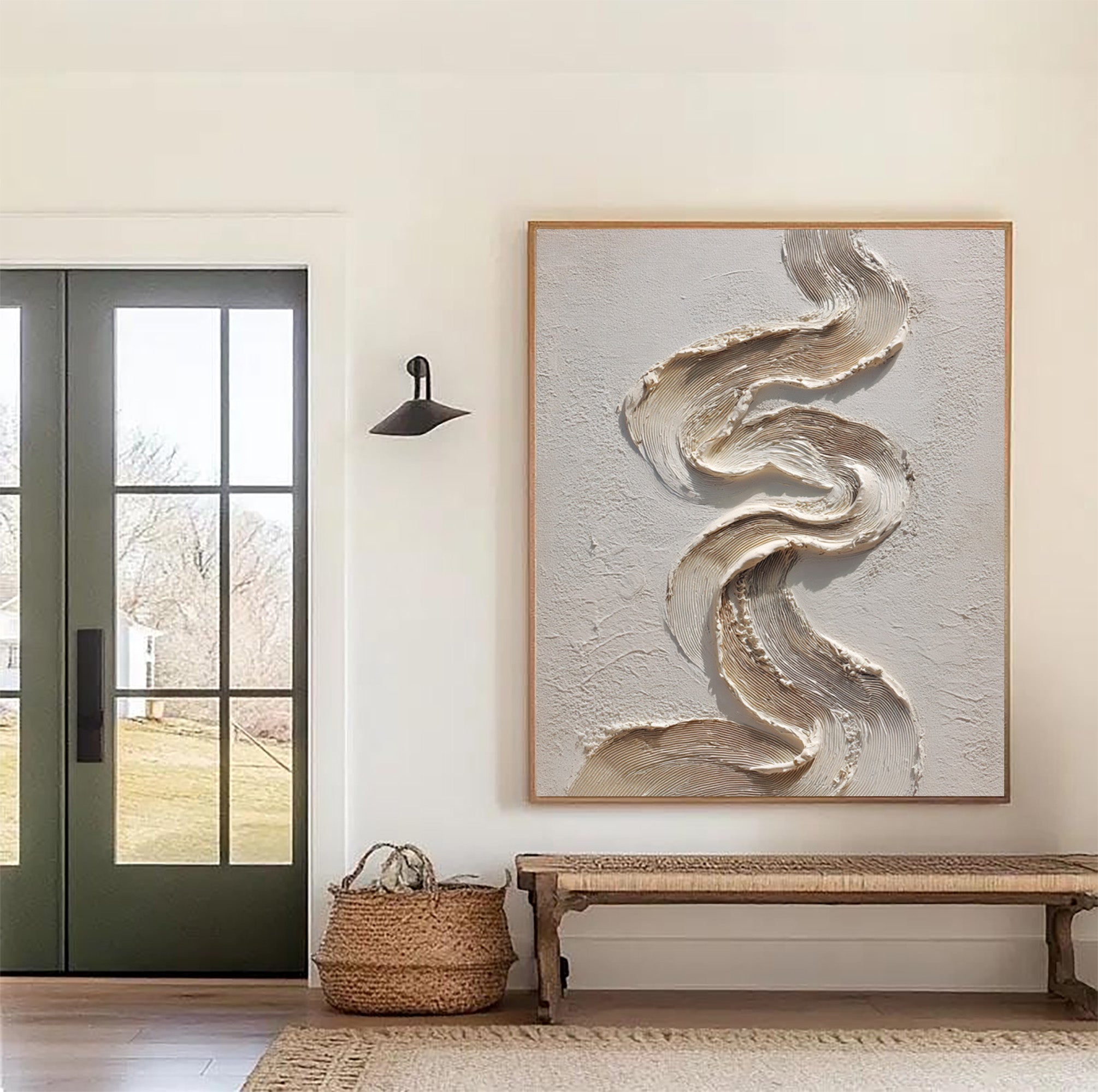 Beige Textured Art--#V005