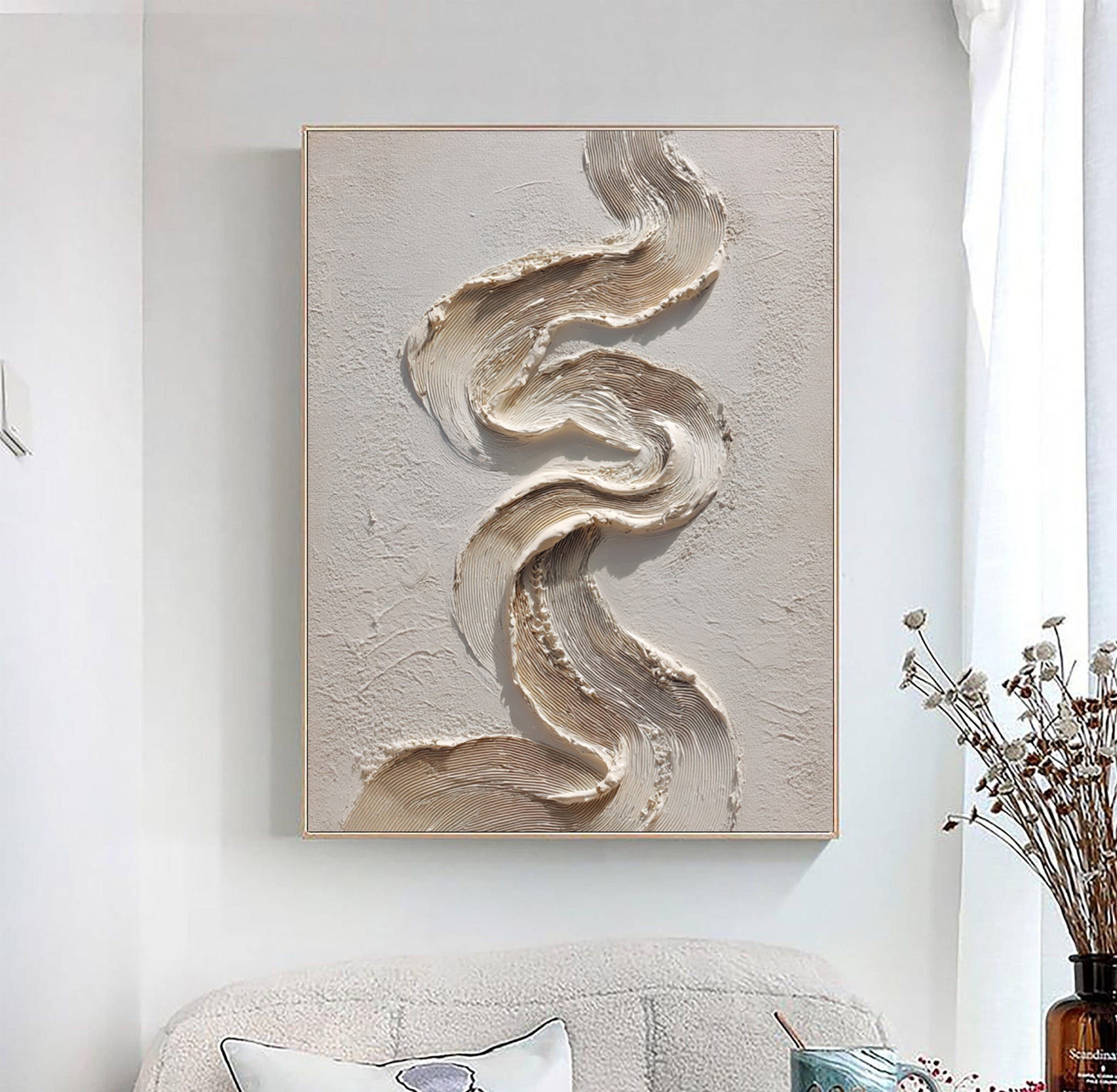 Beige Textured Art--#V005