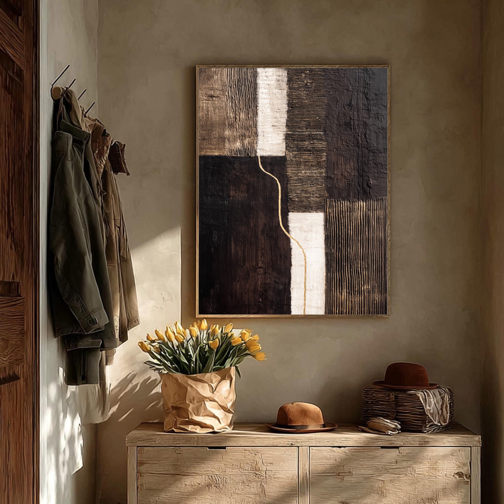 Brown Geometric Art-GP005