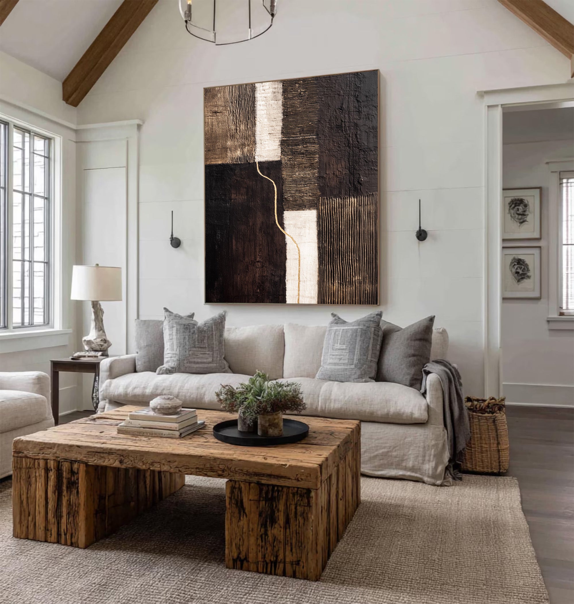 Brown Geometric Art-GP005