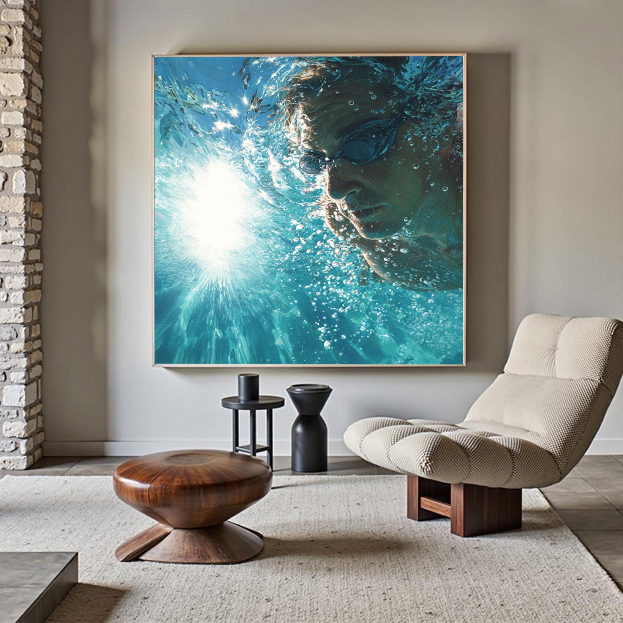 Swimming Oil Painting--FR001