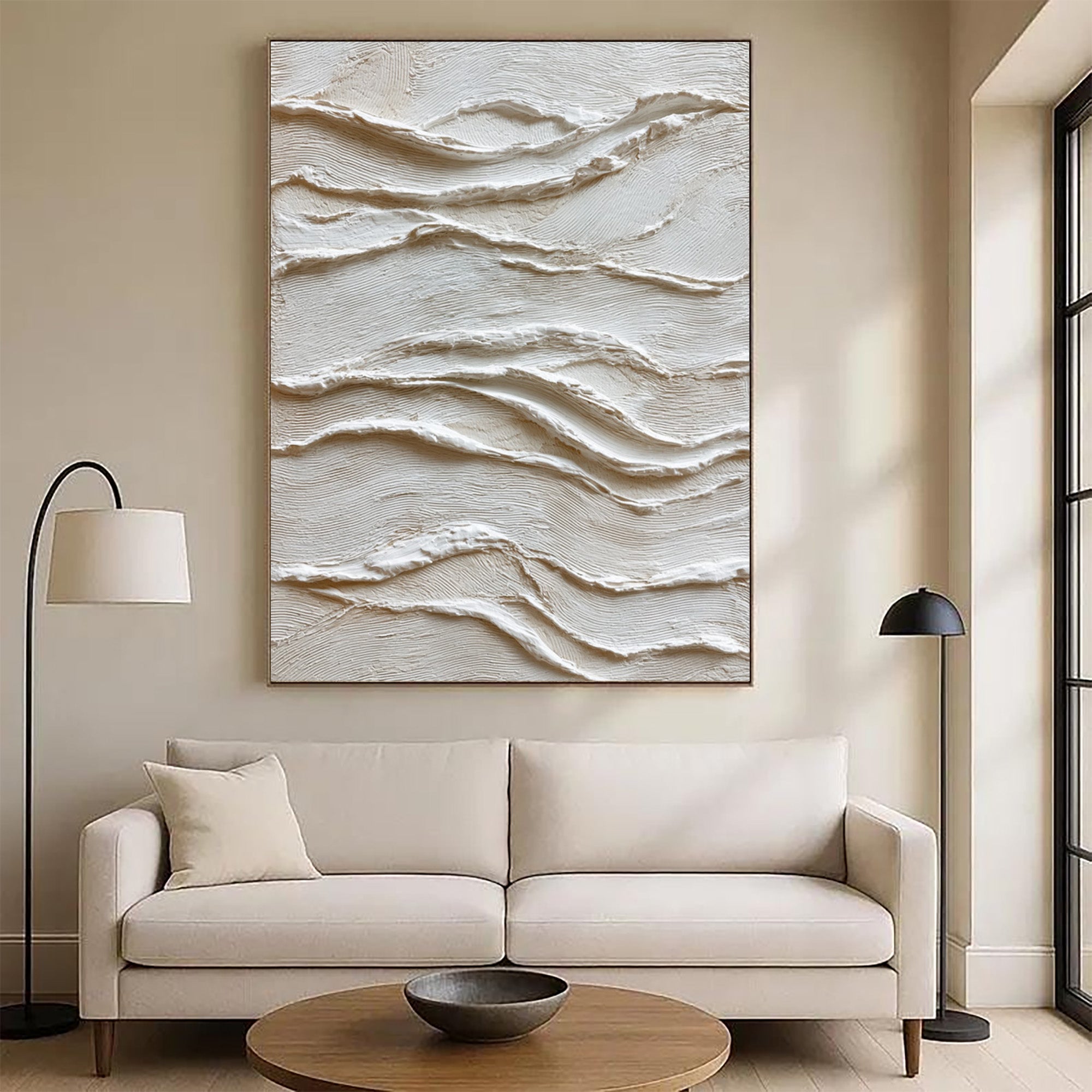 Beige Textured Art--#V006