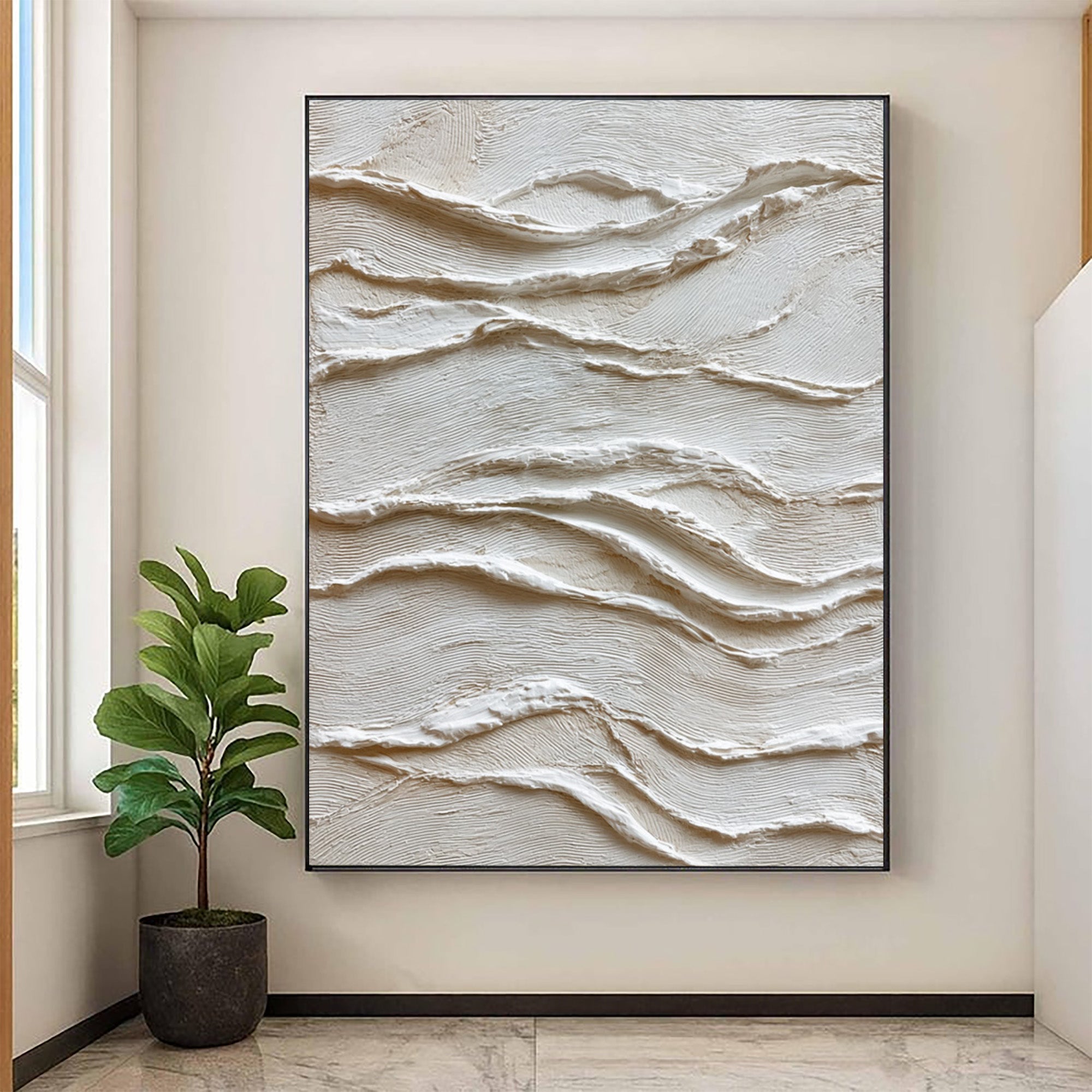 Beige Textured Art--#V006