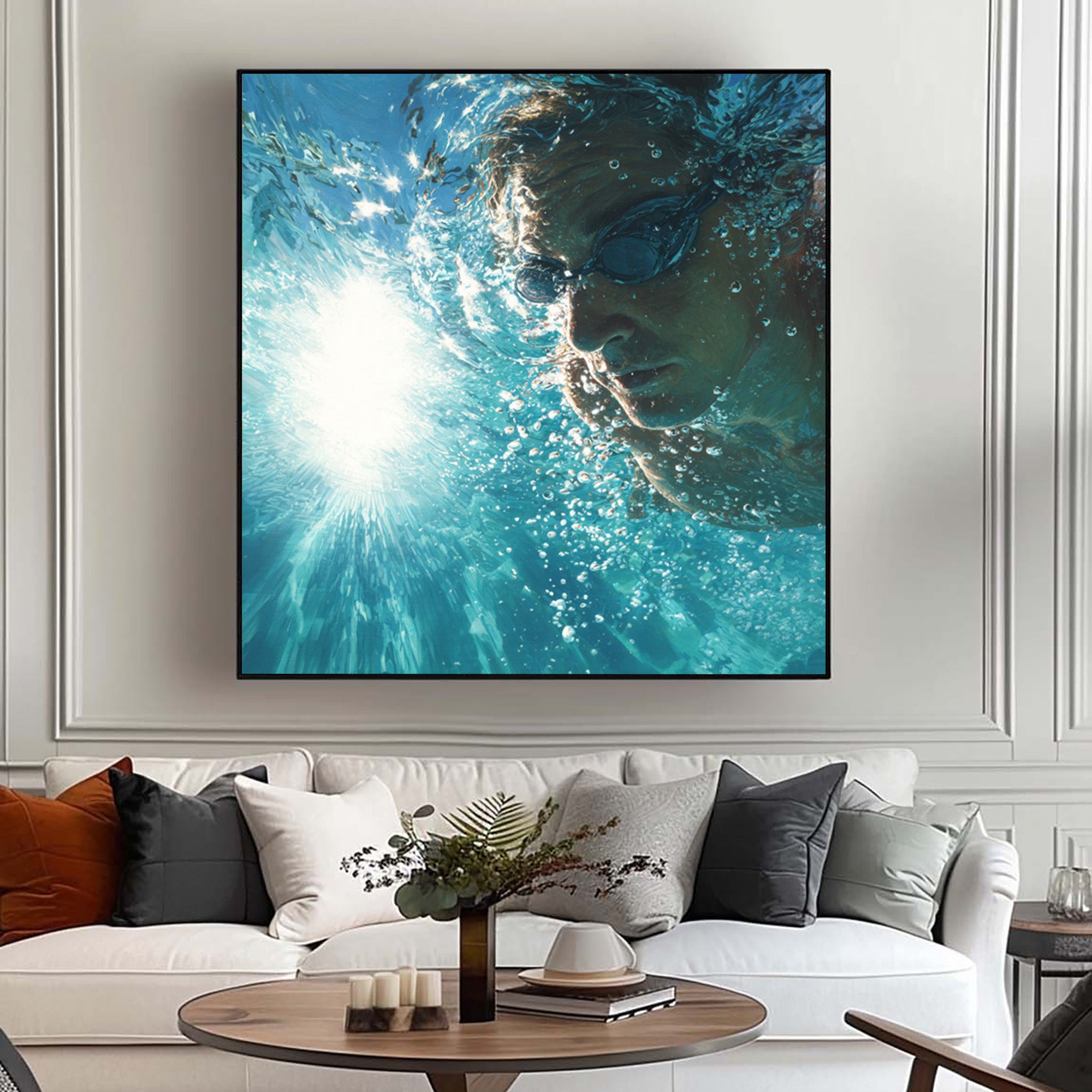 Swimming Oil Painting--FR001