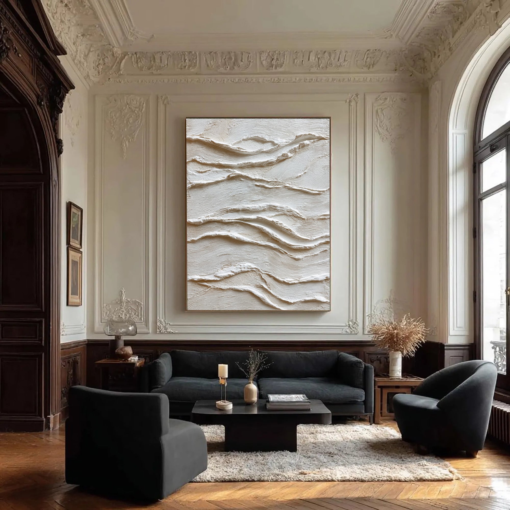 Beige Textured Art--#V006