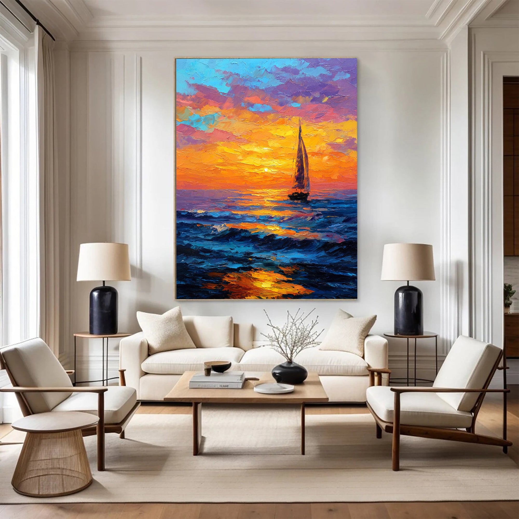 Sunset Sailboat Art-B01