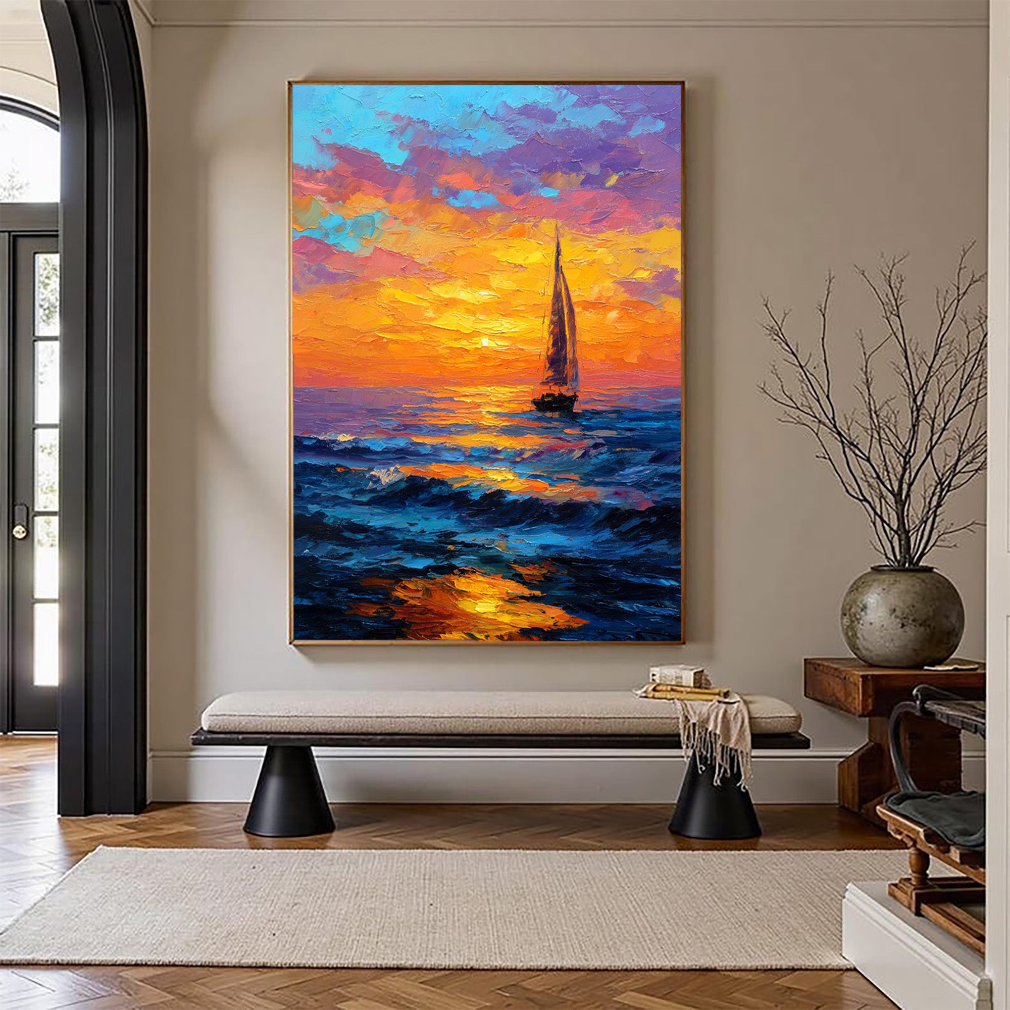 Sunset Sailboat Art-B01