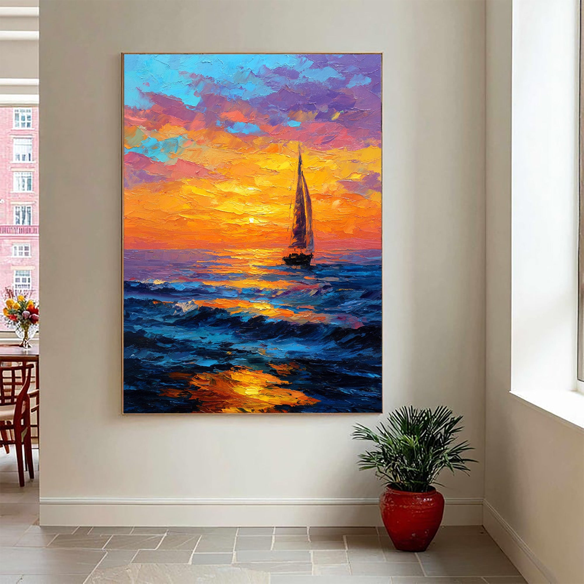 Sunset Sailboat Art-B01