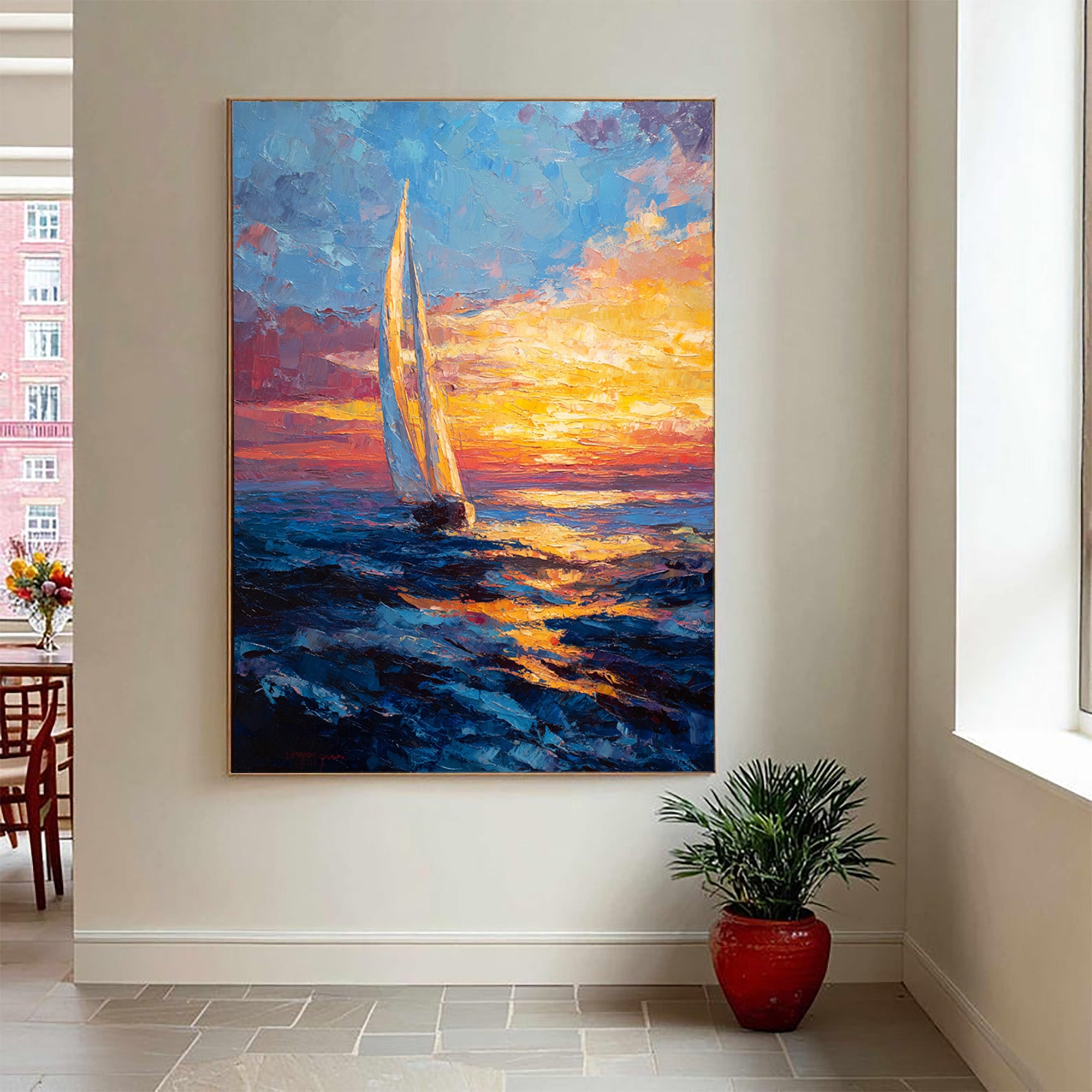 Sunset Sailboat Art-B02