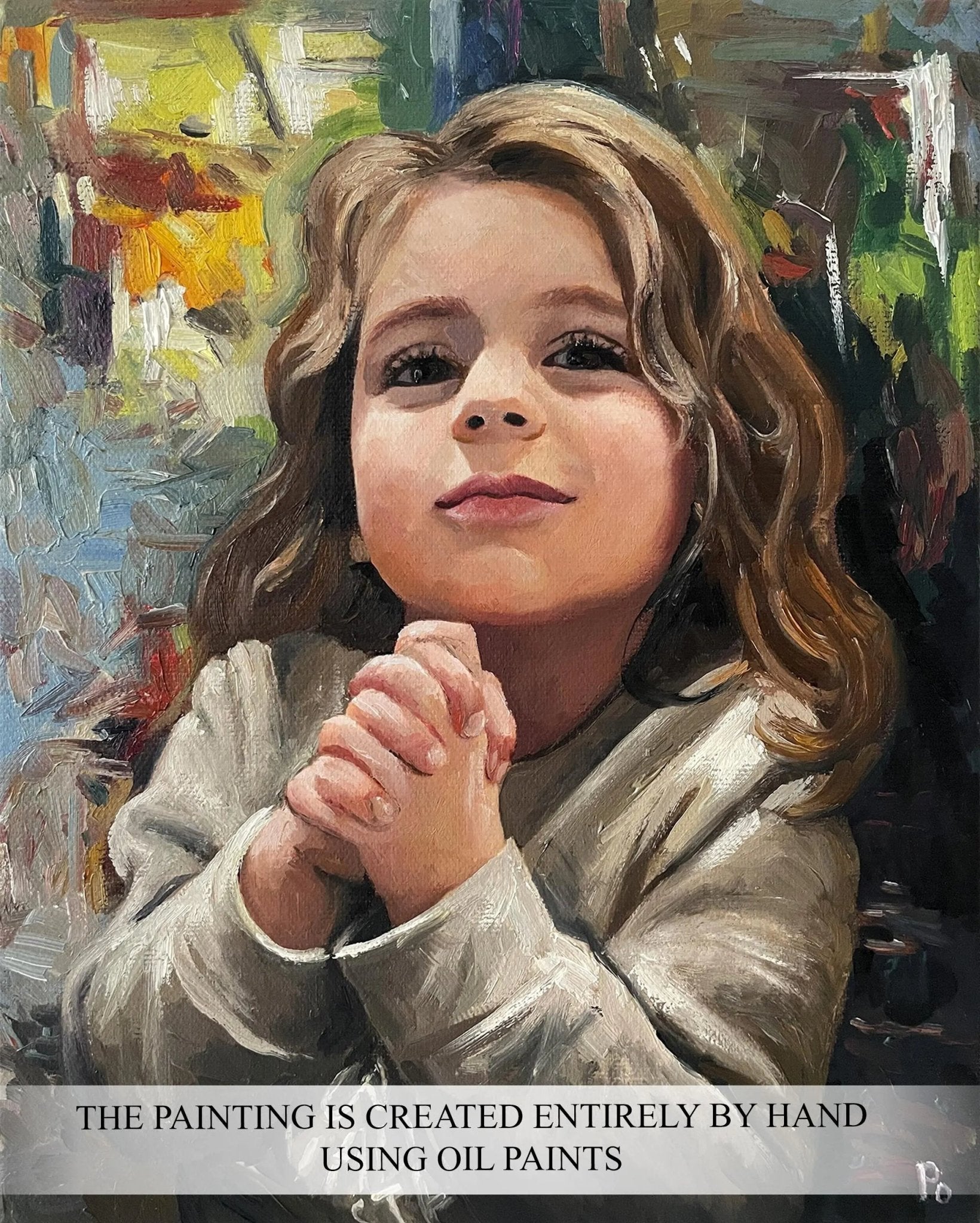 Custom Child Oil Portrait on Canvas from Photo, Commission Wall Art Kids Portrait Painting, Personalized Memory Family Gift - PaintingShack