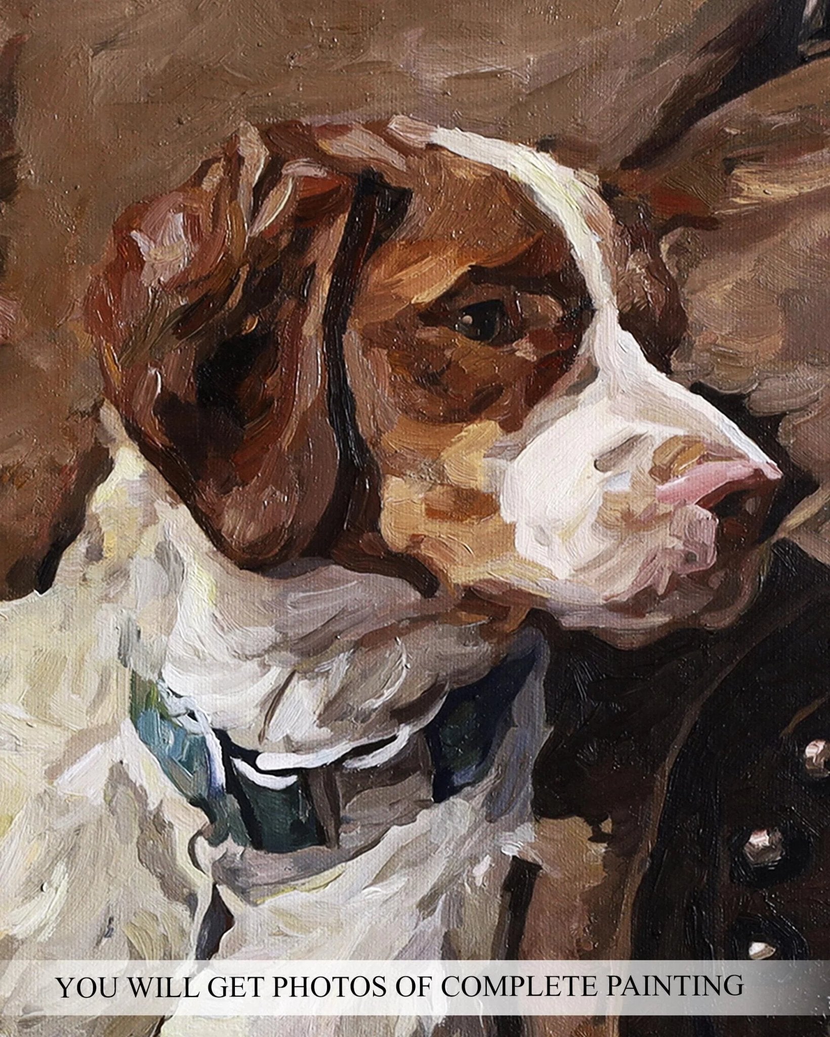 Custom Dog Oil Portrait on Canvas from Photo, Commissioned Wall Art, Dog Memorial Portrait, Pet Loss Gifts - PaintingShack