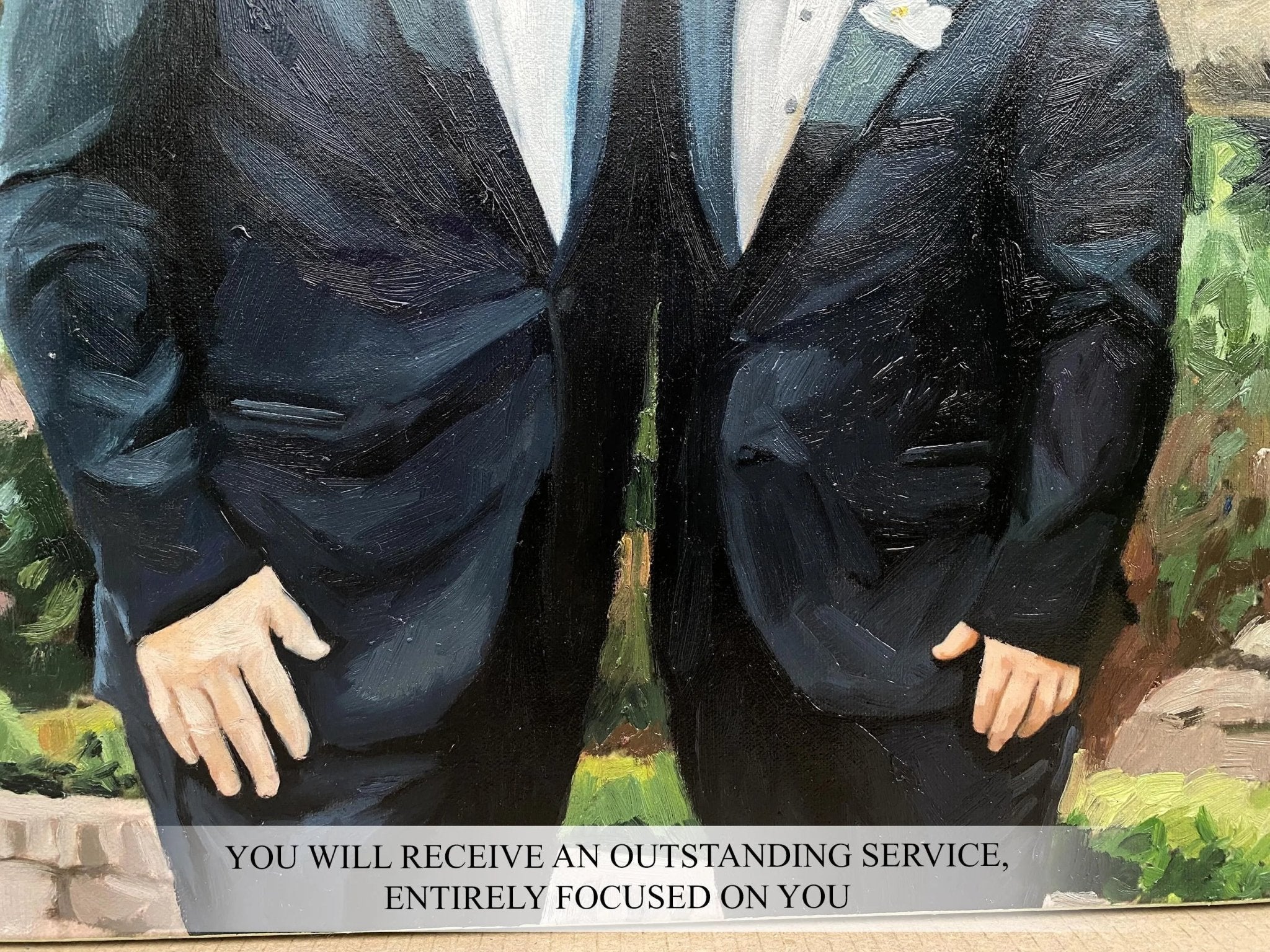 Custom Father Oil Painting on Canvas from Photo, Commission Loss of Father Wall Art Portrait Personalized Dad Memorial Gift - PaintingShack