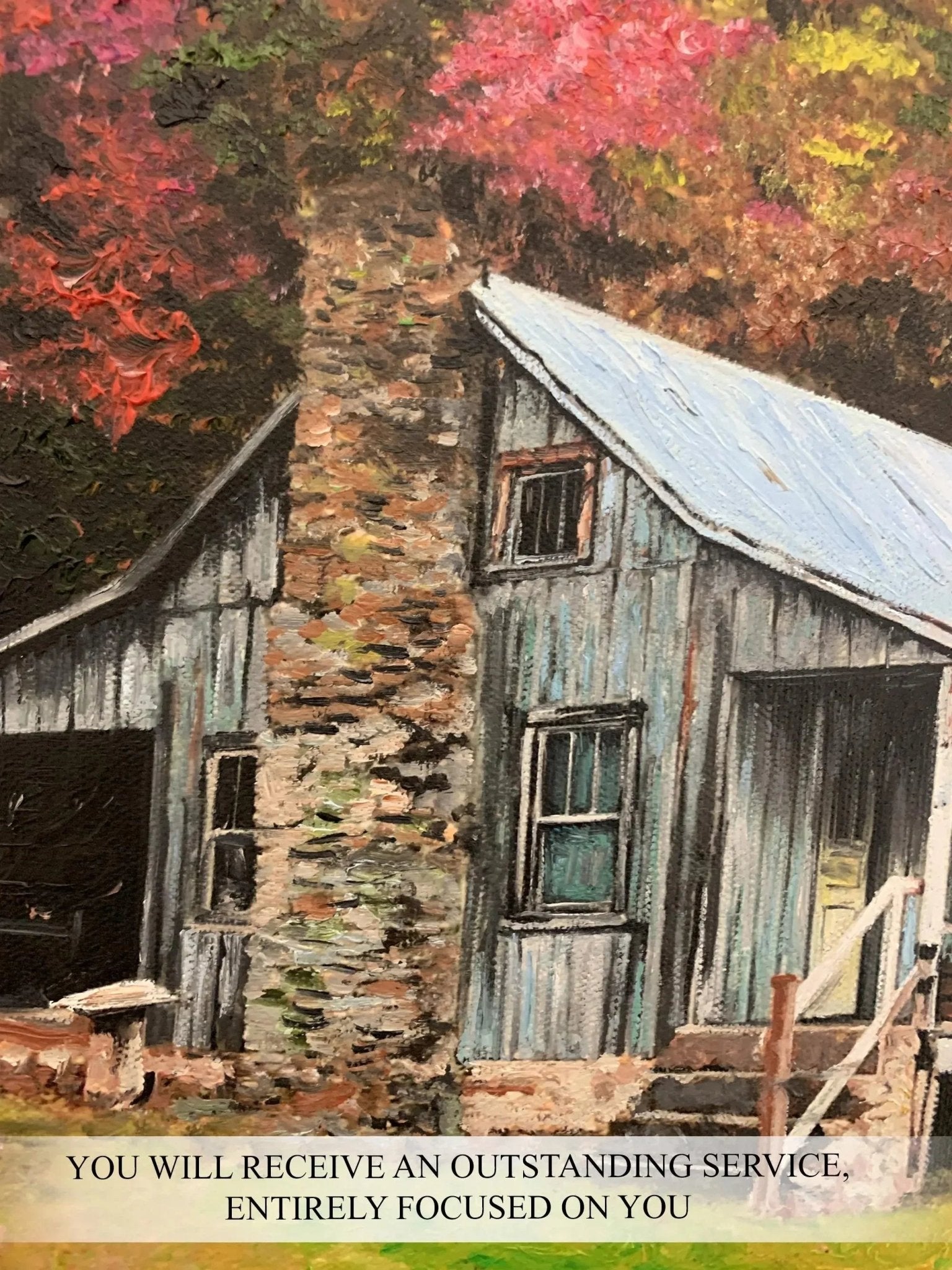 Custom Home Oil Portrait on Canvas from Photo, Commission Wall Art House Portrait Painting, Personalized Memory Housewarming Gift - PaintingShack