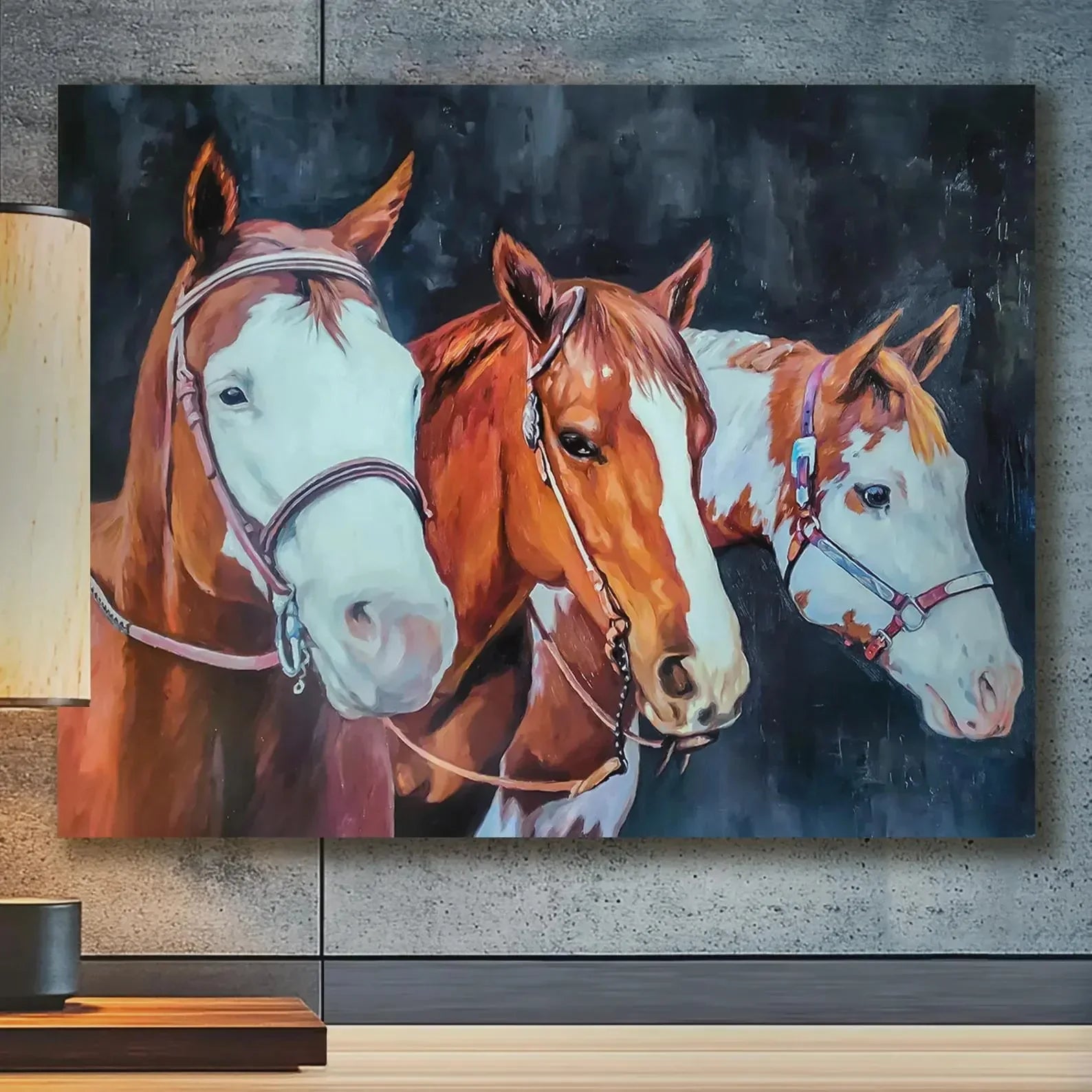 Custom Horse Oil Painting on Canvas from Photo, Equine Commission Wall Art Portrait, Horse Memorial Gift - PaintingShack