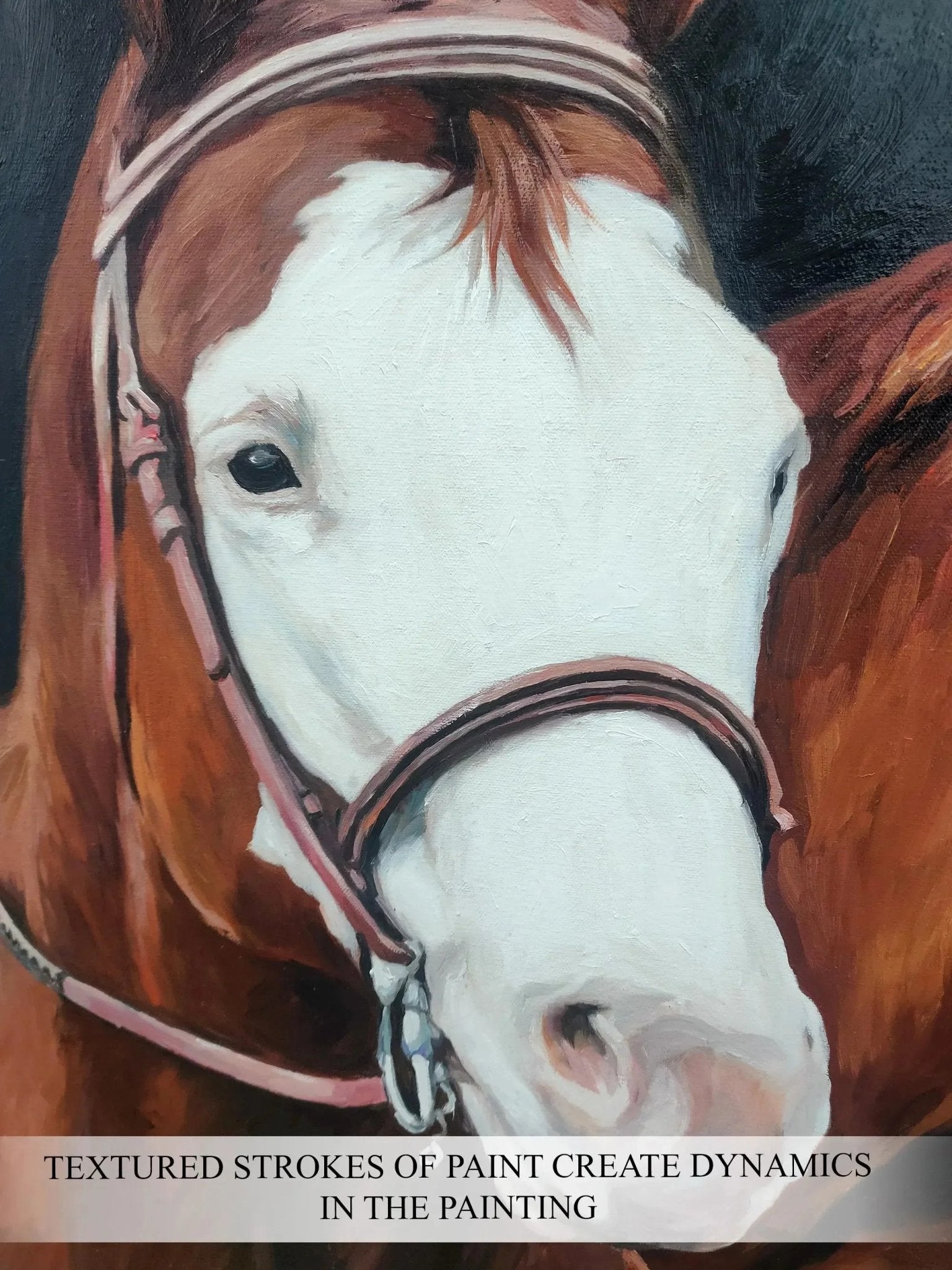 Custom Horse Oil Painting on Canvas from Photo, Equine Commission Wall Art Portrait, Horse Memorial Gift - PaintingShack