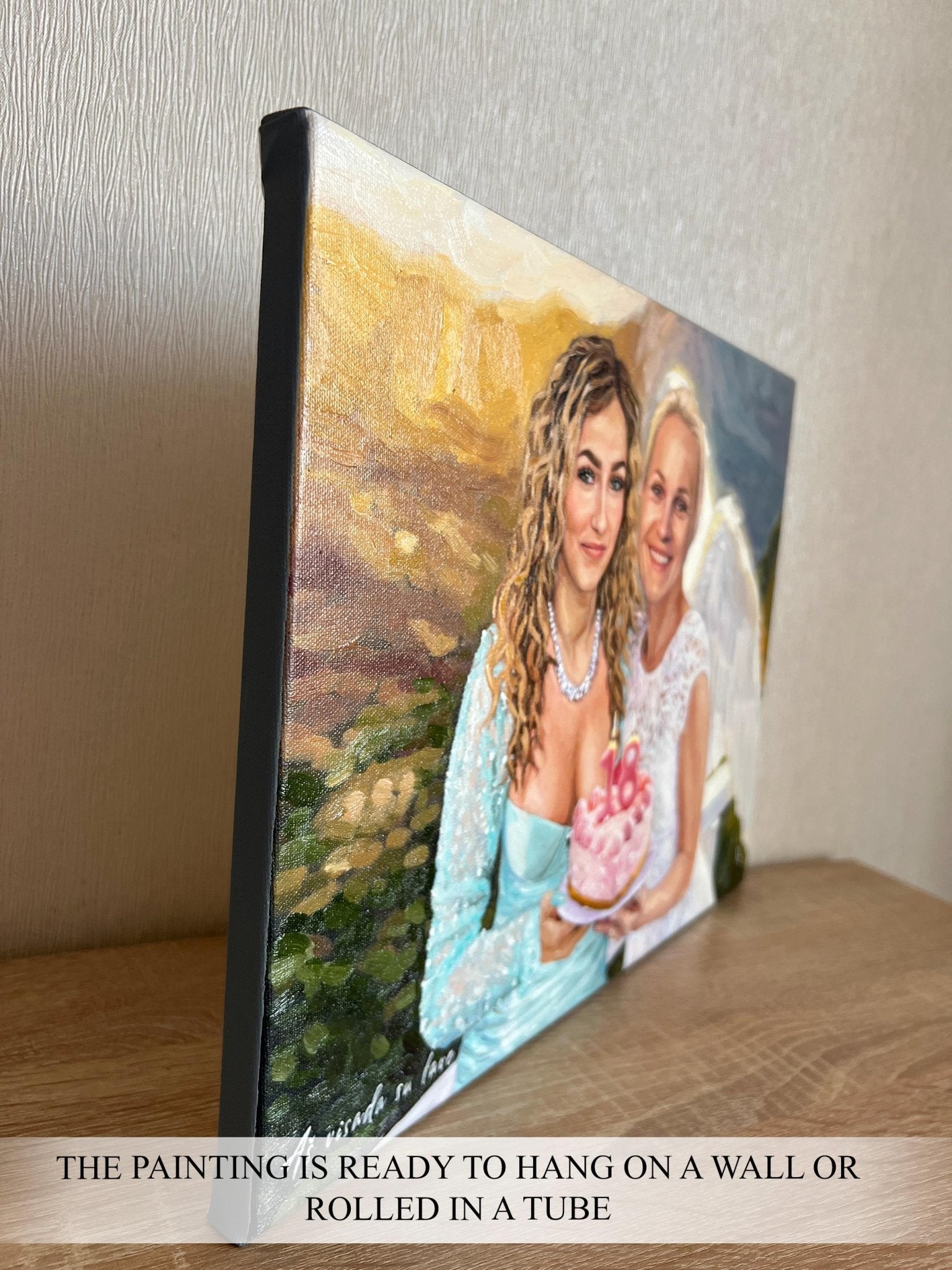 Custom Mother Oil Portrait on Canvas from Photo, Commission Wall Art Mom Portrait Painting, Personalized Birthday Gift - PaintingShack