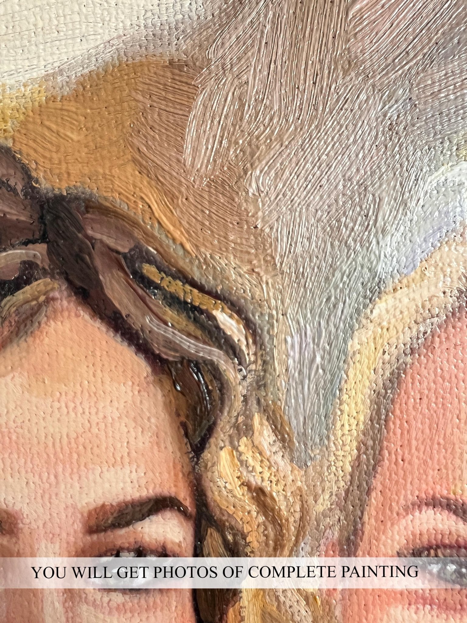 Custom Mother Oil Portrait on Canvas from Photo, Commission Wall Art Mom Portrait Painting, Personalized Birthday Gift - PaintingShack