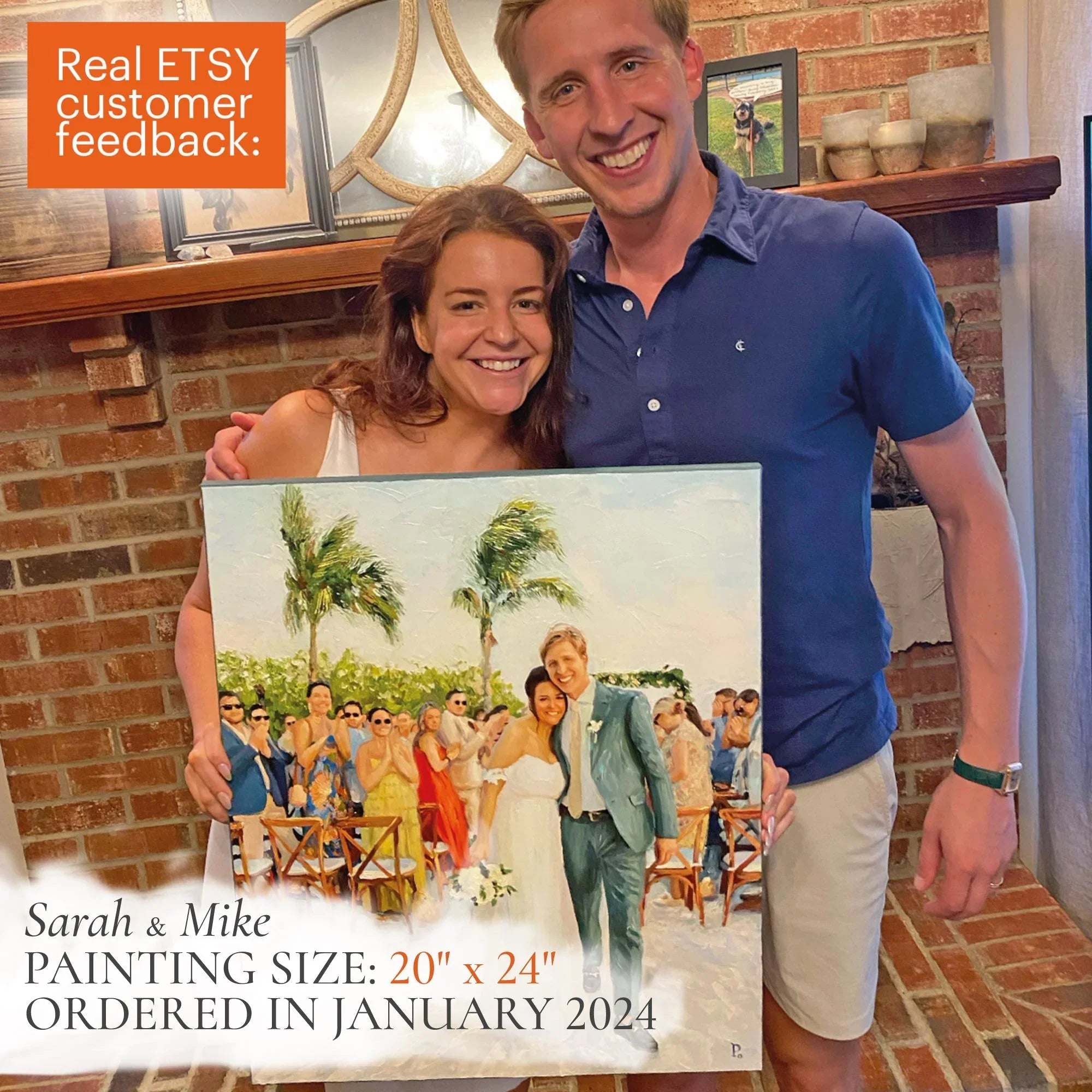 Custom oil painting portrait on canvas, Custom wedding portrait on canvas from photo, Custom art, wedding gift, gift for wife, husband gift - PaintingShack