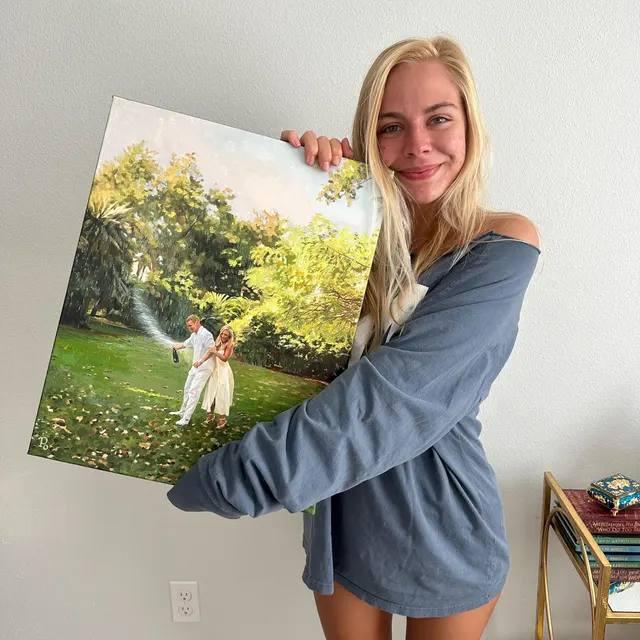 Custom oil painting portrait on canvas, Custom wedding portrait on canvas from photo, Custom art, wedding gift, gift for wife, husband gift - PaintingShack
