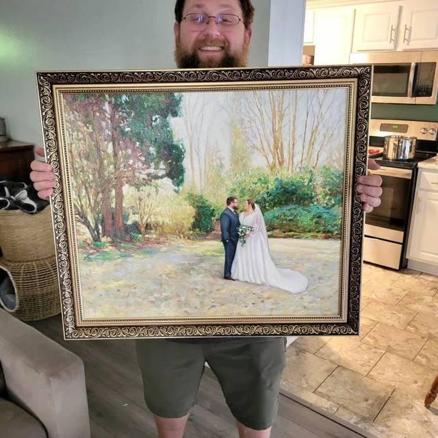 Custom oil painting portrait on canvas, Custom wedding portrait on canvas from photo, Custom art, wedding gift, gift for wife, husband gift - PaintingShack