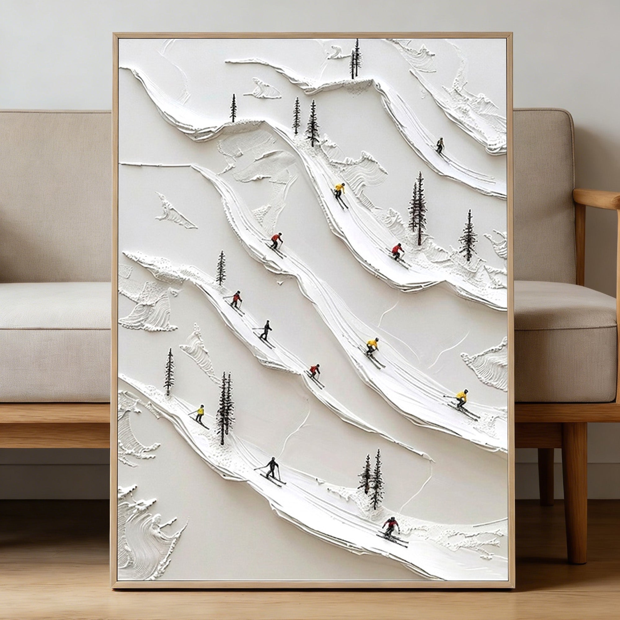 Skiing Oil Painting