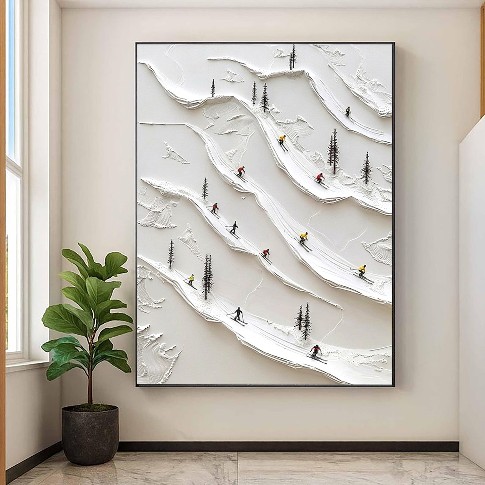 Skiing Oil Painting