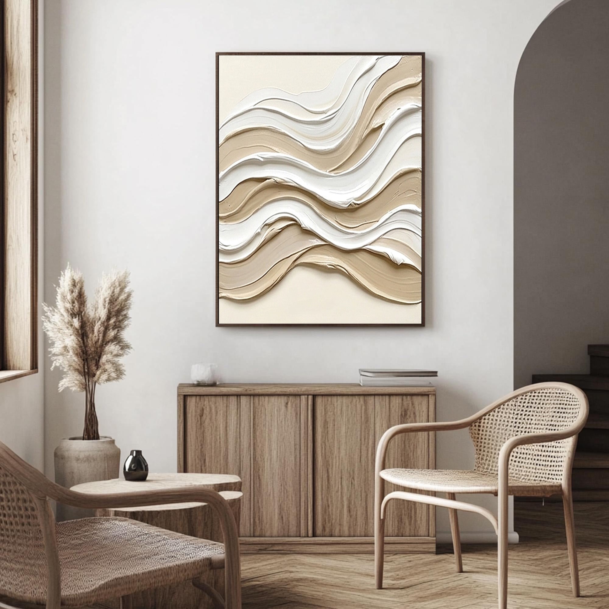 Beige Textured Art--#V007