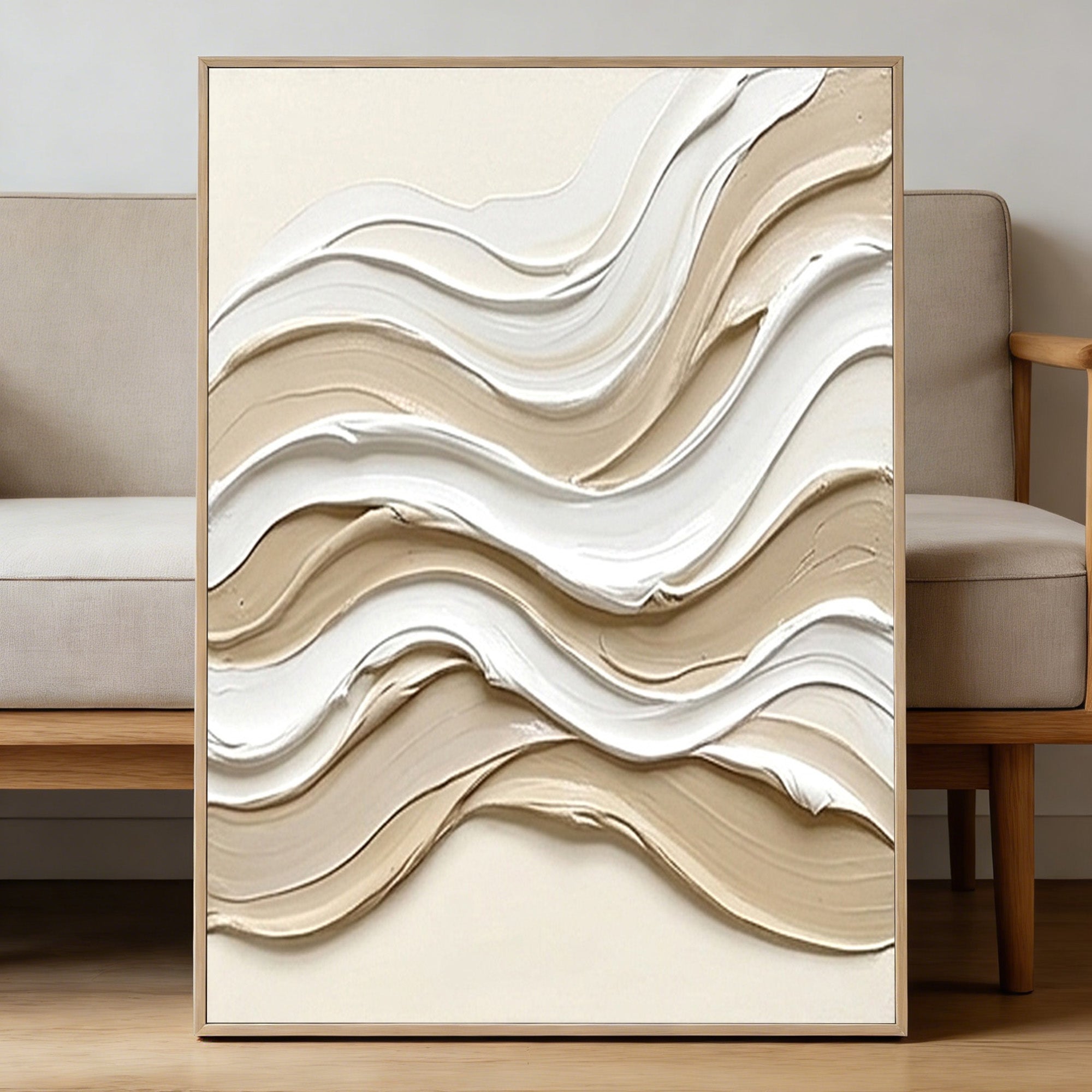 Beige Textured Art--#V007