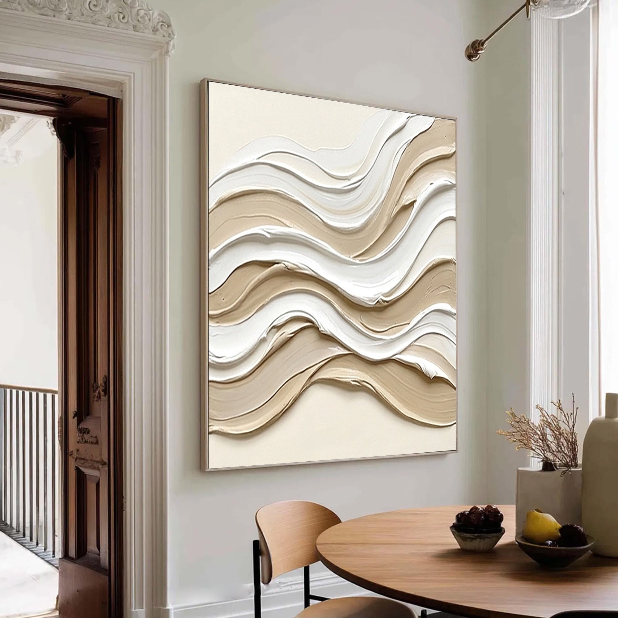 Beige Textured Art--#V007