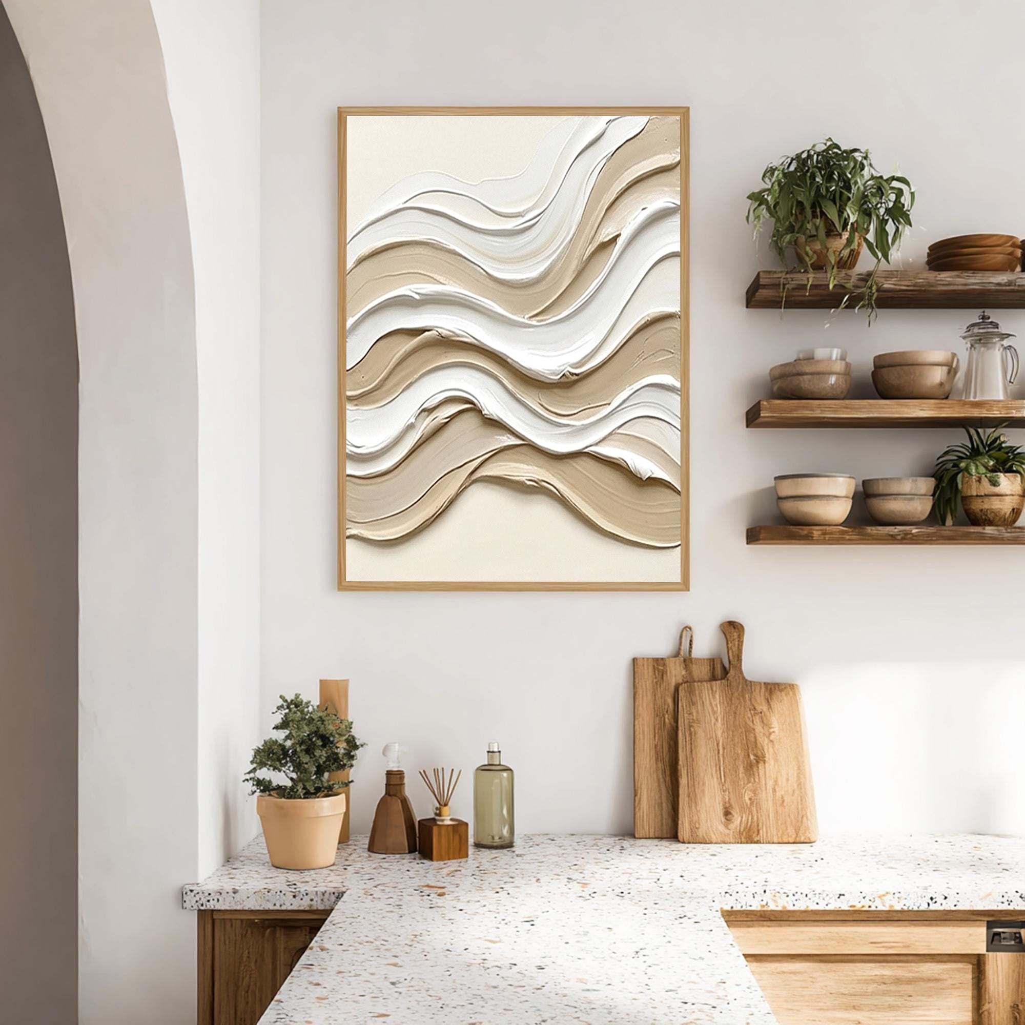Beige Textured Art--#V007