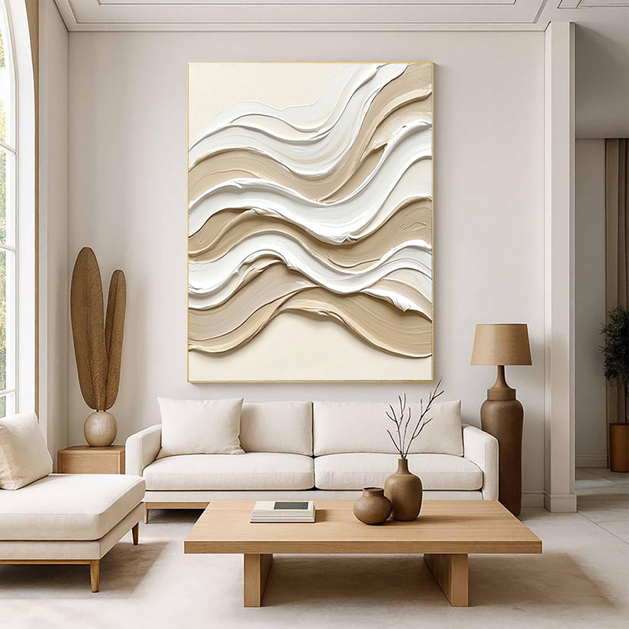 Beige Textured Art--#V007