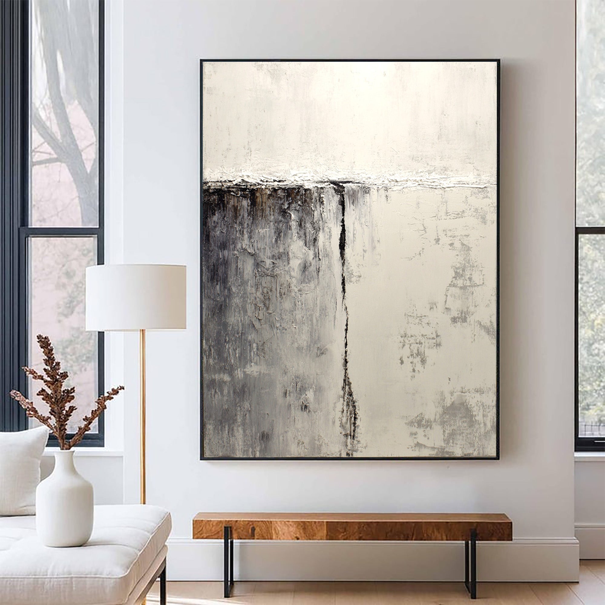 Beige Abstract Art--#SR01