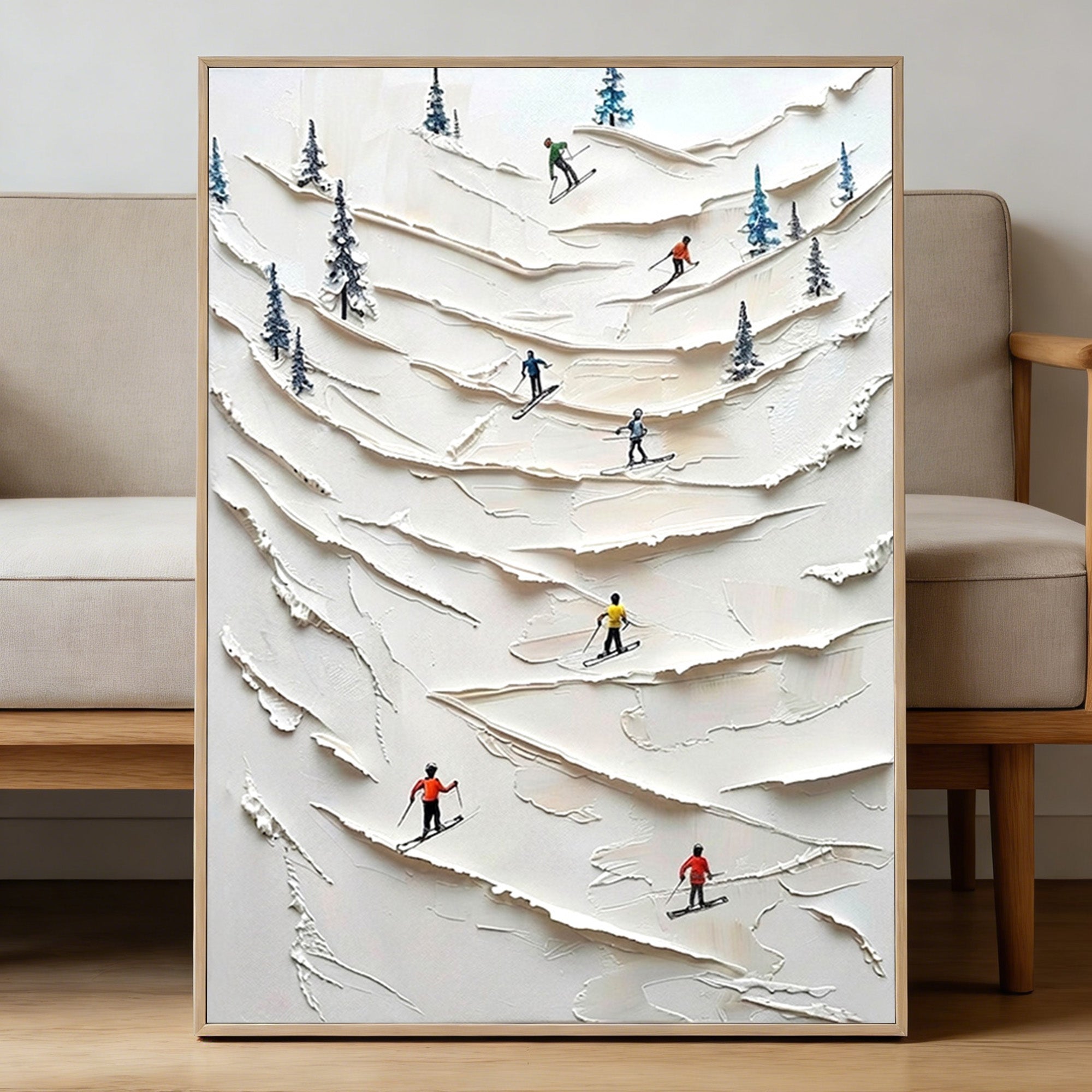 Skiing Oil Painting--#P01