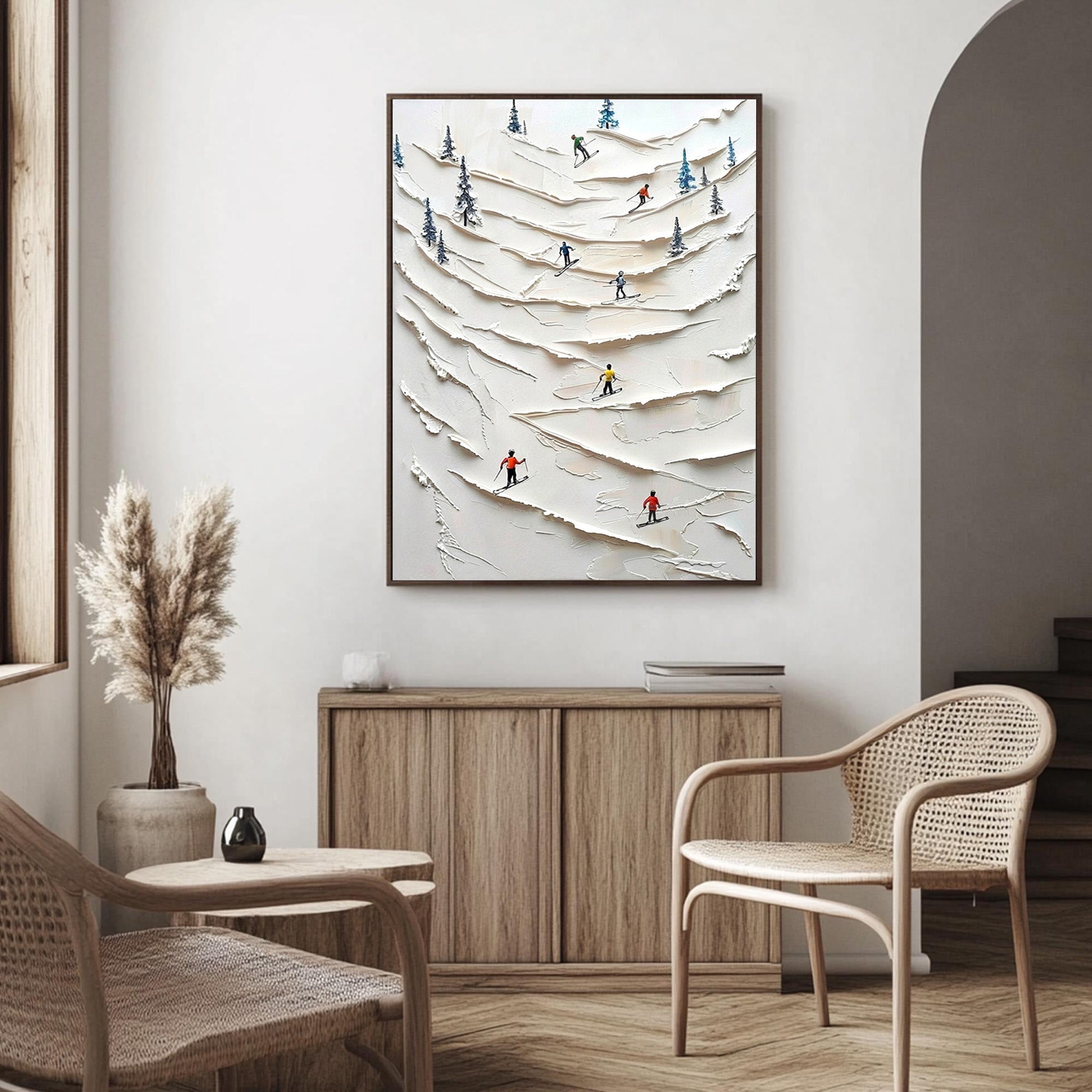 Skiing Oil Painting--#P01