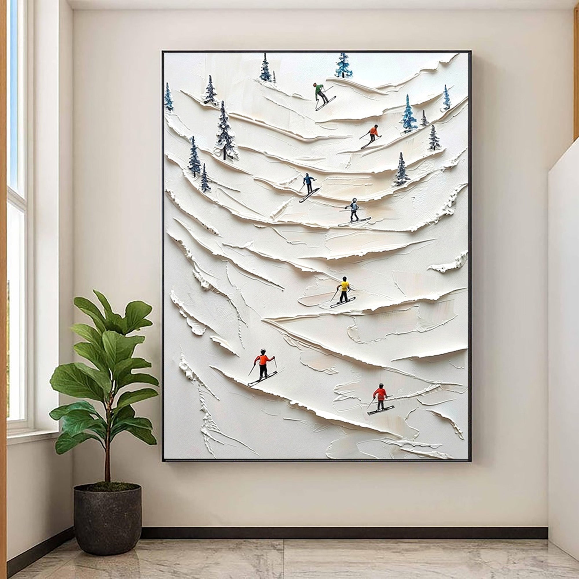 Skiing Oil Painting--#P01