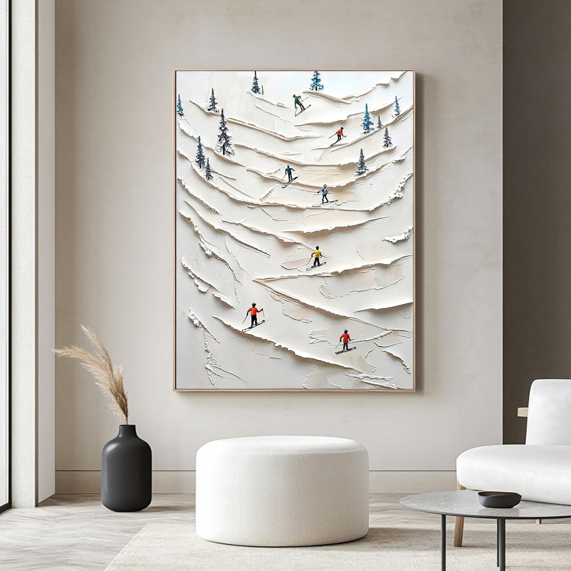 Skiing Oil Painting--#P01