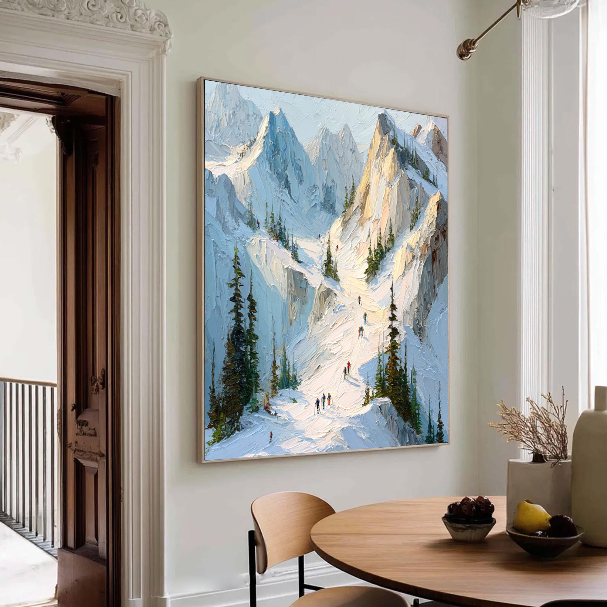 Skiing Oil Painting--#P02