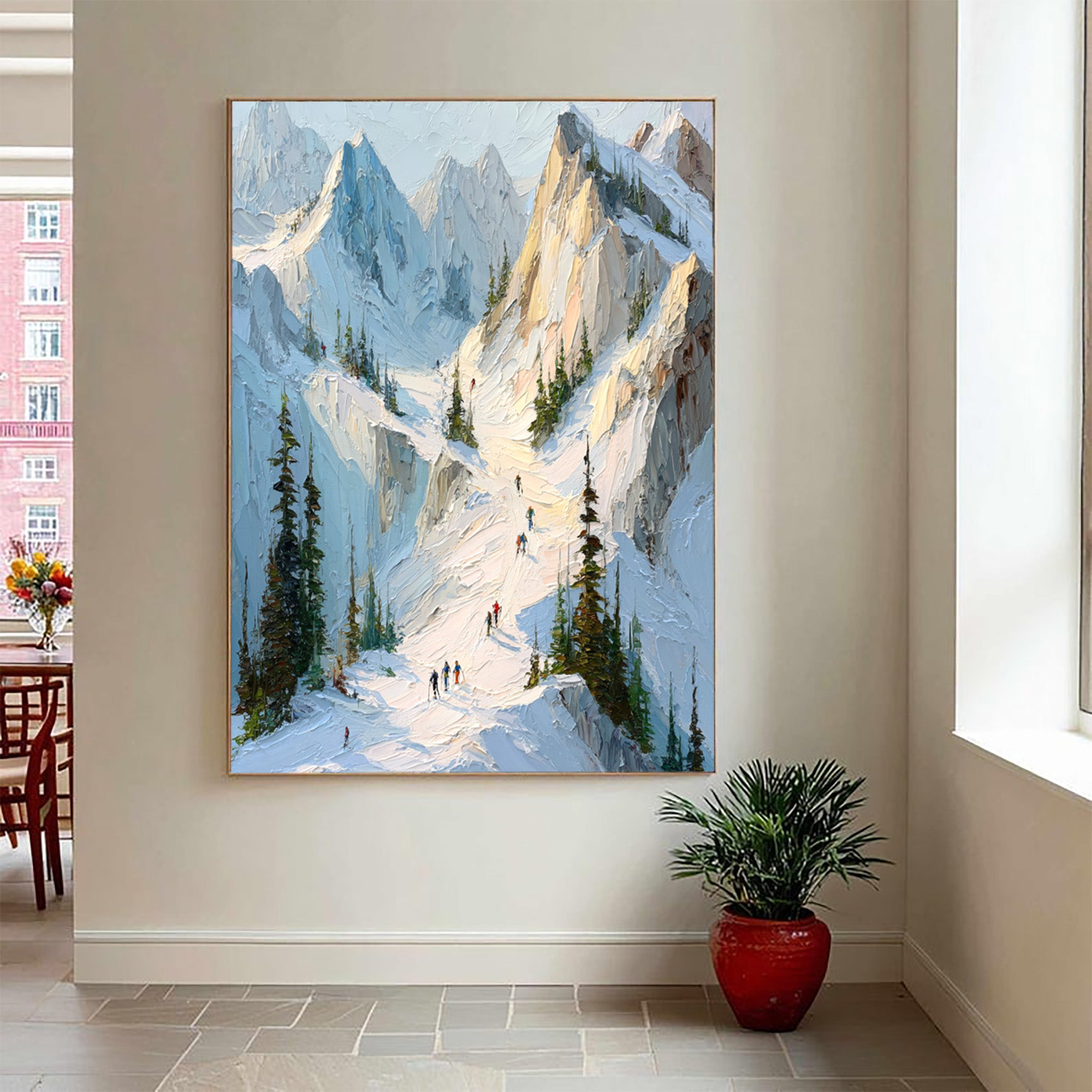 Skiing Oil Painting--#P02