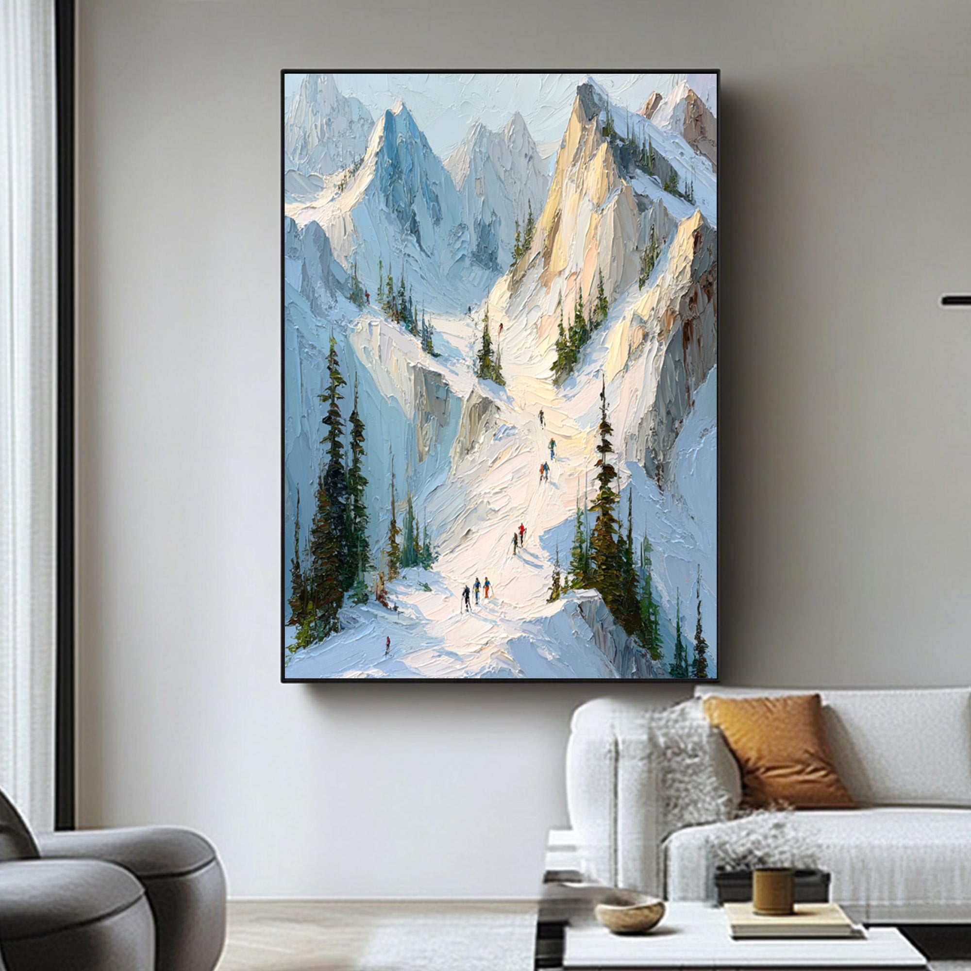 Skiing Oil Painting--#P02